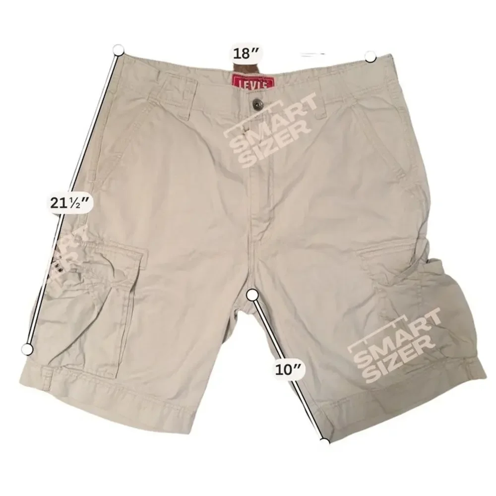 Levis Mens Cargo Shorts Khaki‎ Tan Cotton Twill W36 Utility Hiking Gorpcore